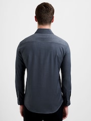 siva - French Connection Modal Wool Blend Slim Fit Long Sleeve Button-Up Shirt - Slika 3 iz 6
