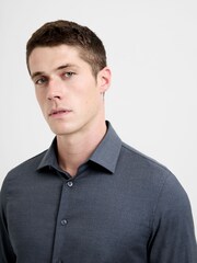 siva - French Connection Modal Wool Blend Slim Fit Long Sleeve Button-Up Shirt - Slika 5 iz 6
