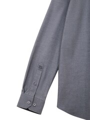 siva - French Connection Modal Wool Blend Slim Fit Long Sleeve Button-Up Shirt - Slika 6 iz 6