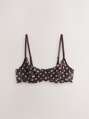 Chocolate Brown Spot Non Pad Balcony Mesh Bra - Image 5 of 7