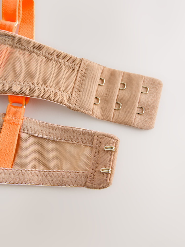 Orange Non Padded Balcony Premium Embroidered Bra - Image 3 of 3