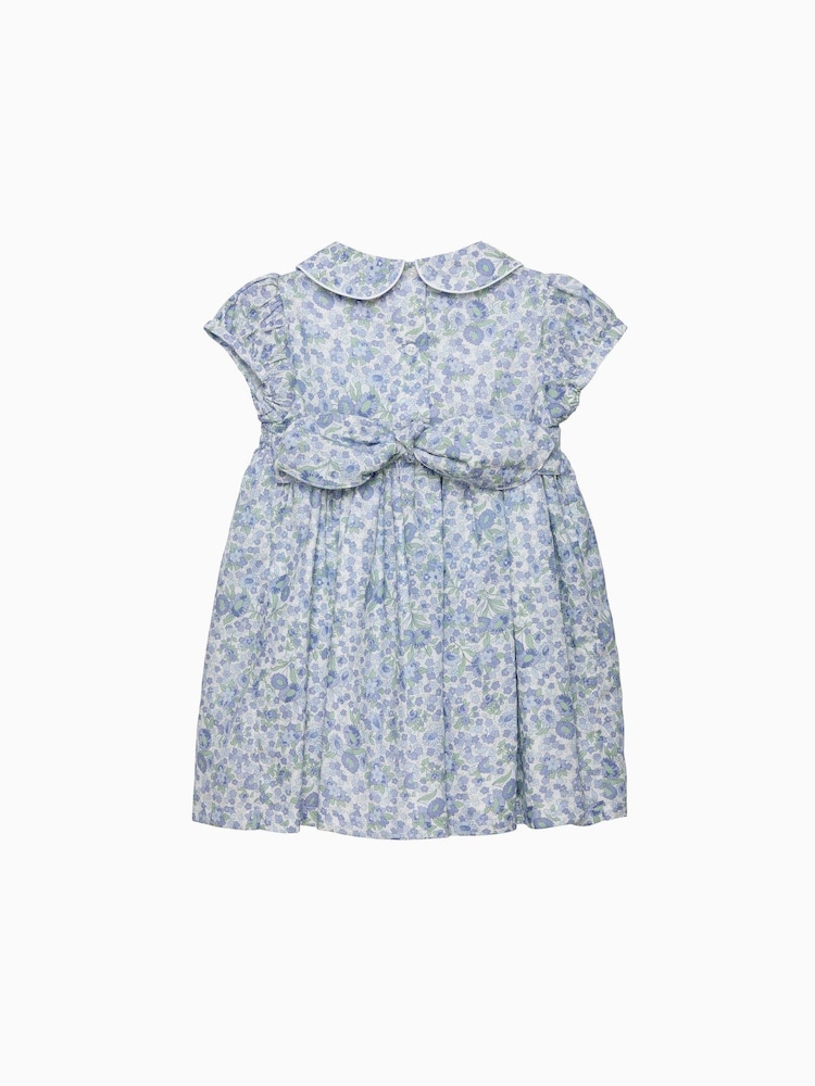 Trotters London Blue Arabella Floral Smocked Dress - Image 2 of 2 Trotters London Blue Arabella Floral Smocked Dress - Image 2 of 2