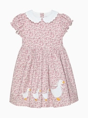 Trotters London Pink Duck Floral Cord Dress - Image 1 of 2