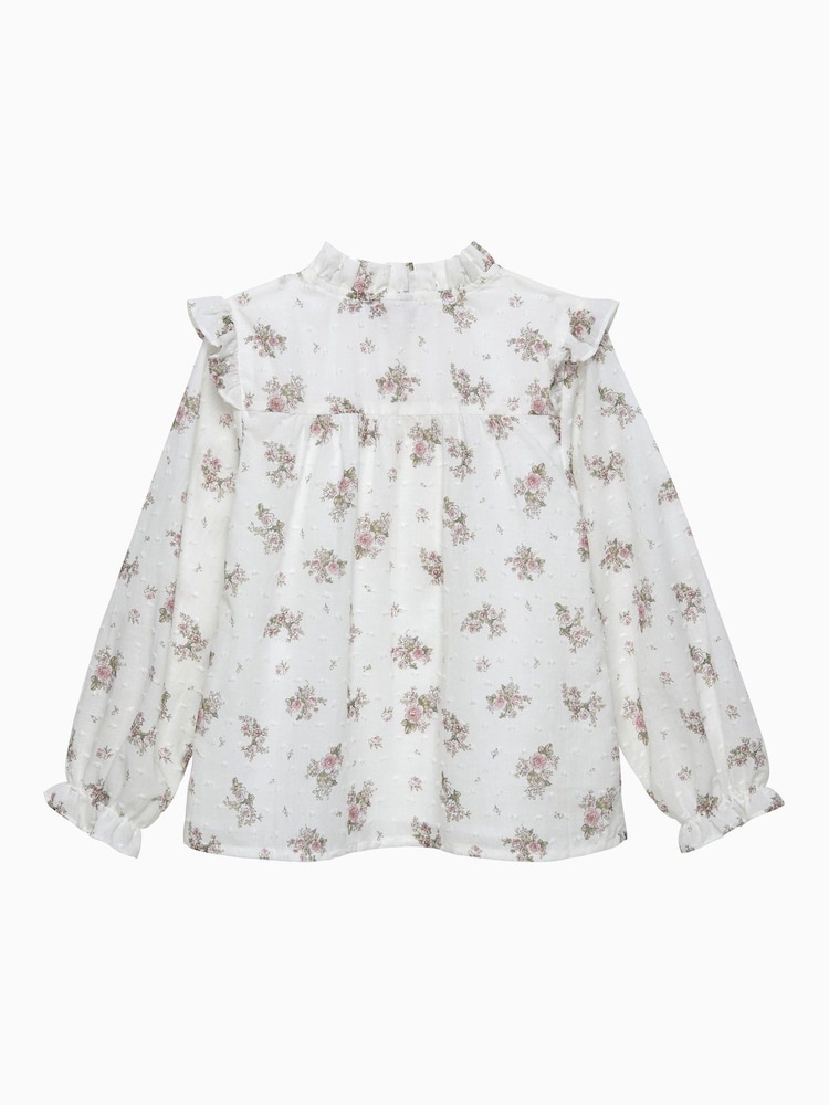 Trotters London Arabella Floral White Blouse - Image 2 of 2 Trotters London Arabella Floral White Blouse - Image 2 of 2