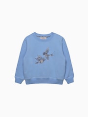 Trotters London Blue Strawberry Thief Birds Sweatshirt - Image 1 of 2