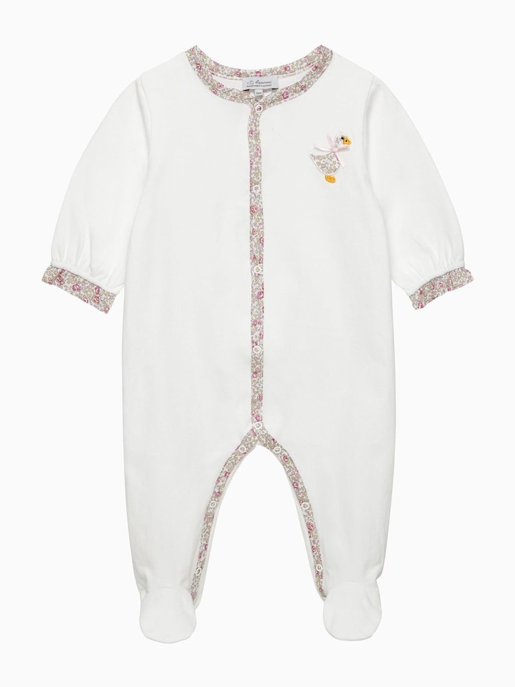 Trotters London Eloise Duck White All-In-One - Image 1 of 2