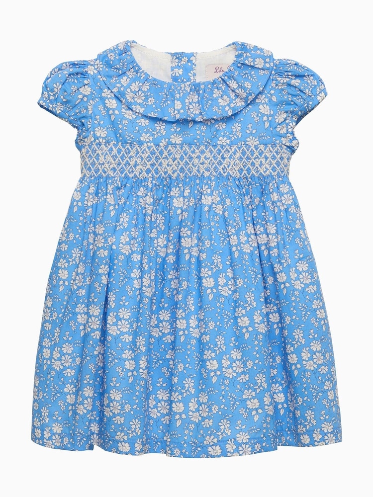 Trotters London Blue Capel Smocked Party Dress - Image 1 of 2 Trotters London Blue Capel Smocked Party Dress - Image 1 of 2