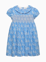 Trotters London Blue Capel Smocked Party Dress - Image 1 of 2