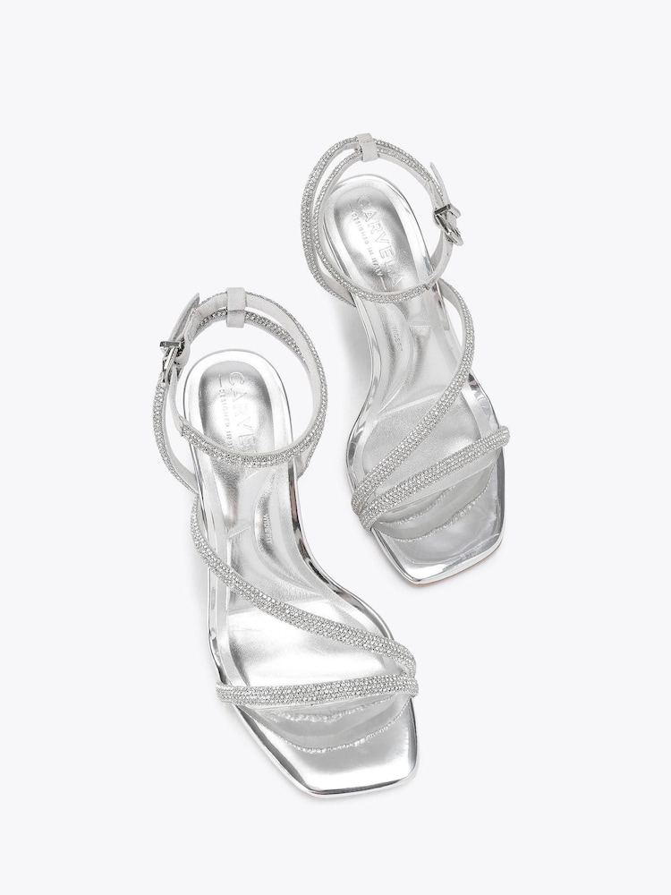 Carvela Silver Chrome Paparazzi Wide Fit Sandals - Image 2 of 4 Carvela Silver Chrome Paparazzi Wide Fit Sandals - Image 2 of 4