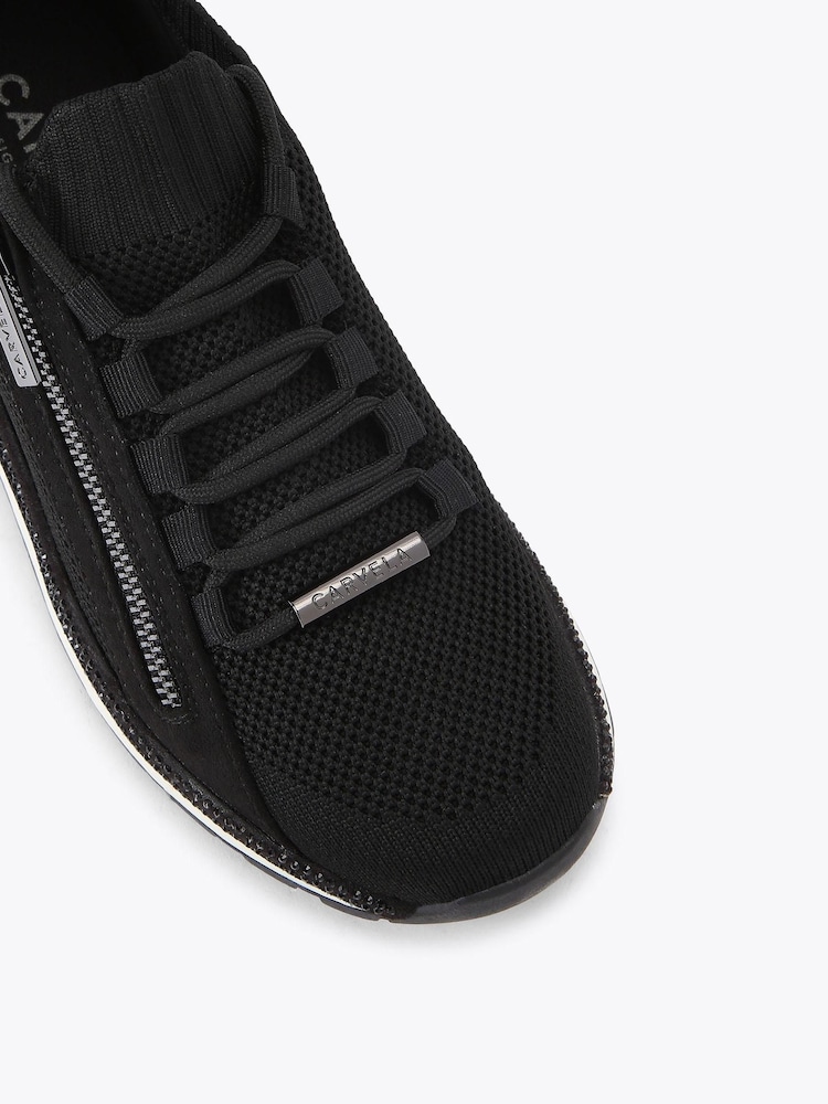 Carvela Comfort Black Pace Zip Knit Trainers - Image 4 of 4 Carvela Comfort Black Pace Zip Knit Trainers - Image 4 of 4