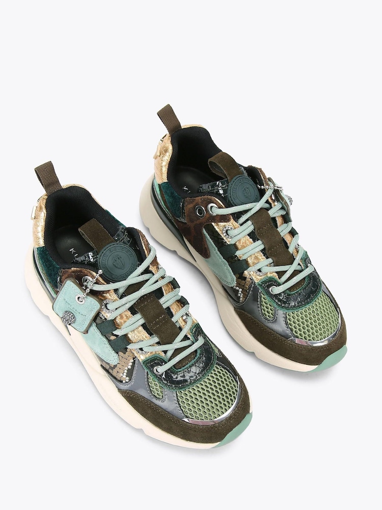 Kurt Geiger London Green Kurt Runner Trainers - Image 2 of 4 Kurt Geiger London Green Kurt Runner Trainers - Image 2 of 4