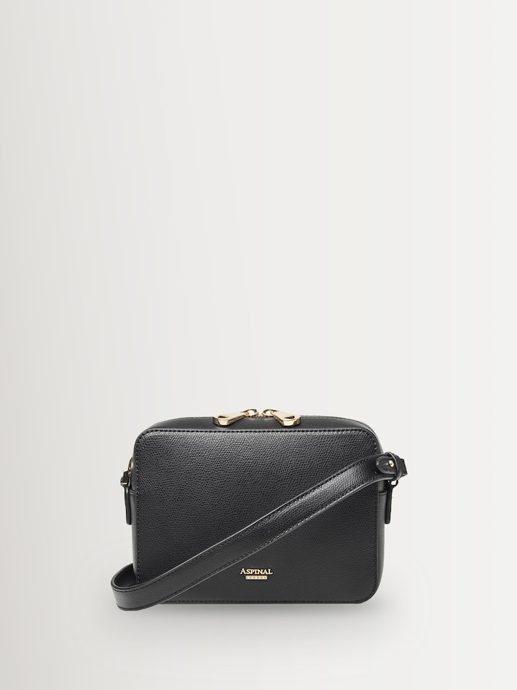 Aspinal of London Black Camera Bag Soft Saffiano - Image 1 of 4