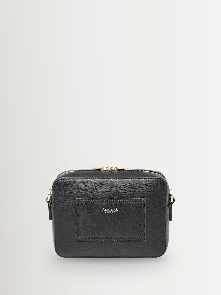 Aspinal of London Black Camera Bag Soft Saffiano - Image 4 of 4