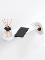 Brabantia Mineral Fresh White MindSet Toilet Roll Holder with Shelf - Image 2 of 6