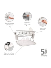 Brabantia Light Grey Large SinkSide Foldable Dish Drying Rack - Image 2 of 6