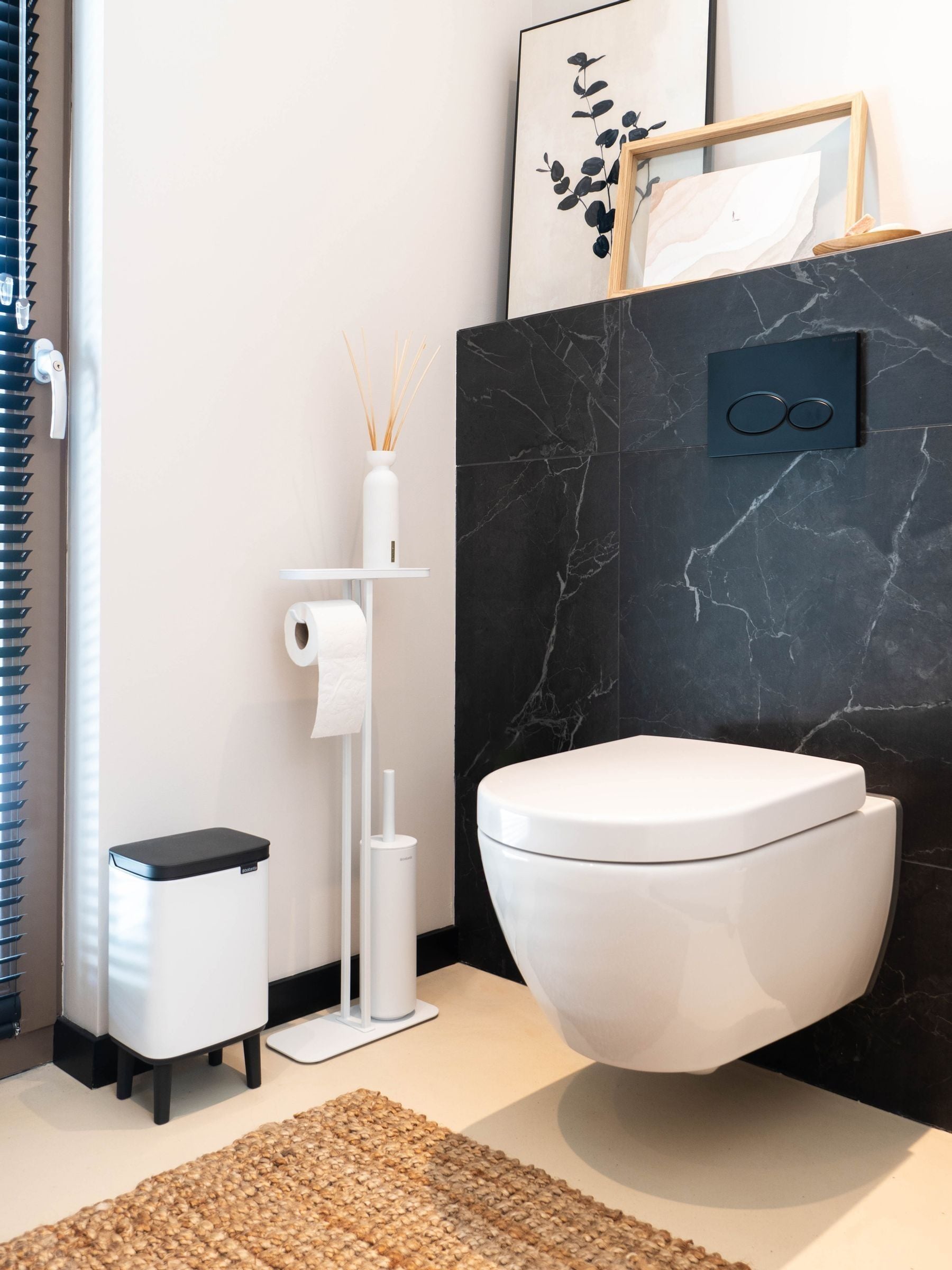 Brabantia - Mindset Toilet Butler - Bathroom Shelf, Toilet Roll Holder and Hygienic Toilet Brush - Corrosion Resistant Steel - Stable and Non-Slip Base - Fresh White - 75.5 x 12.5 x 29 cm - Image 3