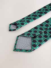 সবুজ জ্যামিতিক Print - Archive Collection Silk Design Tie - 4এর মধ্যে 3 ছবি