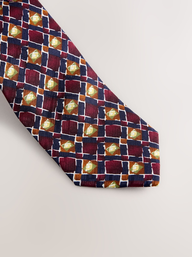 Red Archive Collection Silk Design Tie - Image 2 of 3