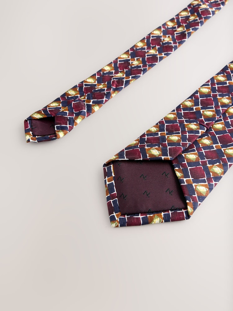 Red Archive Collection Silk Design Tie - Image 3 of 3