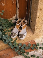 Penelope Chilvers Grey Mary Jane Dali Espadrille Wedge Shoes - Image 6 of 8