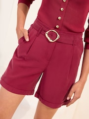 Friends Like These Burgundy Red Utility Tailored Shorts - Image 2 of 4