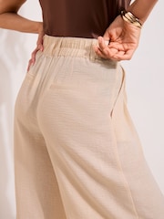 Friends Like These Neutral Beige Linen Look Culottes - Image 4 of 4