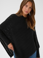 Kaffe KAoline Black Poncho - Image 4 of 6