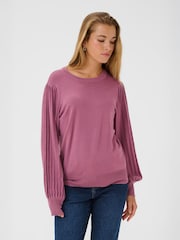 Kaffe Pink KAlone Long Sleeve Knit Pullover Jumper - Image 1 of 6