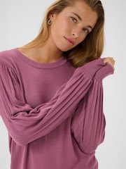 Kaffe Pink KAlone Long Sleeve Knit Pullover Jumper - Image 4 of 6