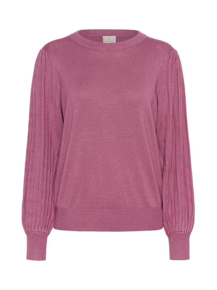 Kaffe Pink KAlone Long Sleeve Knit Pullover Jumper - Image 6 of 6
