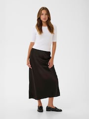Kaffe KAlotte Elasticated Waist Midi Brown Skirt - Image 1 of 6