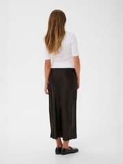 Kaffe KAlotte Elasticated Waist Midi Brown Skirt - Image 2 of 6