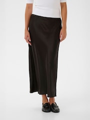 Kaffe KAlotte Elasticated Waist Midi Brown Skirt - Image 3 of 6