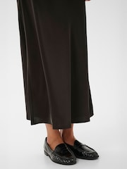Kaffe KAlotte Elasticated Waist Midi Brown Skirt - Image 4 of 6