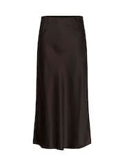 Kaffe KAlotte Elasticated Waist Midi Brown Skirt - Image 5 of 6
