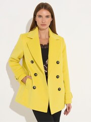 Star by Julien MacDonald Yellow Pea Coat - Image 1 of 4