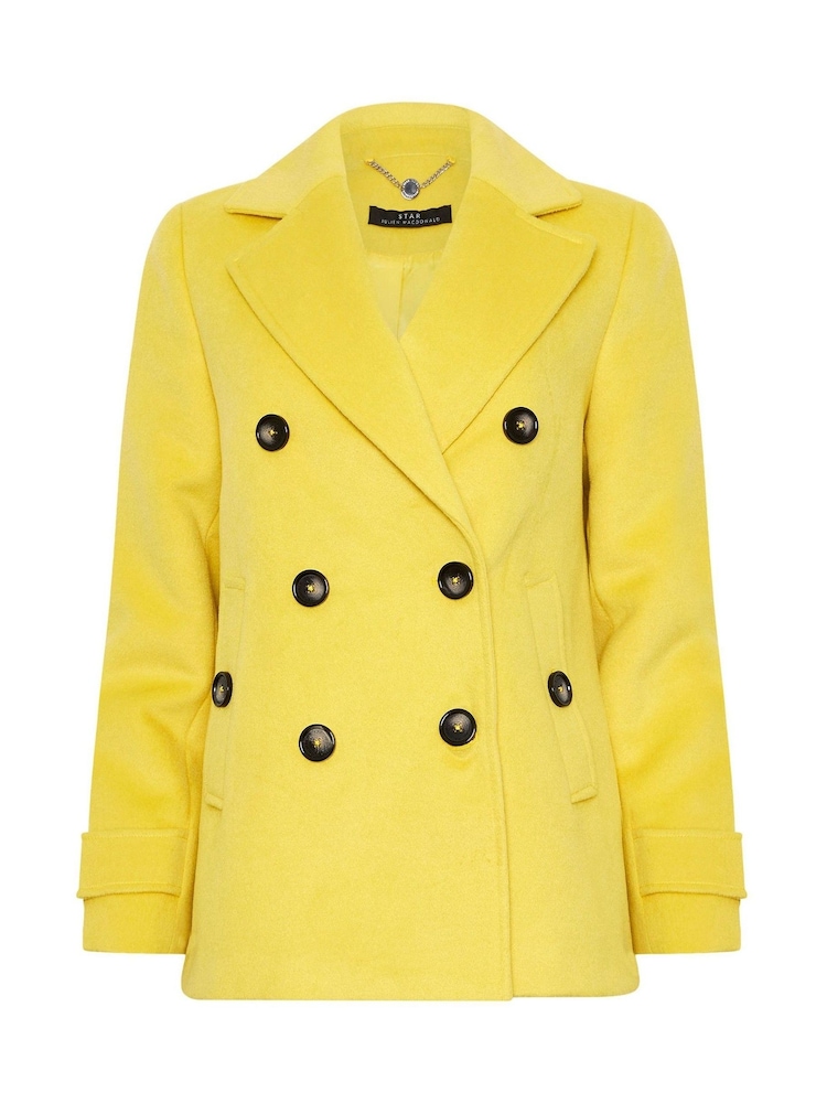 Star by Julien MacDonald Yellow Pea Coat - Image 4 of 4