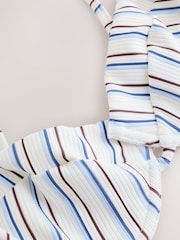 self. Cream/Blue Stripe Non Padded Underwire Bikini Top - Image 7 of 9