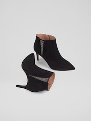 LK Bennett Black Queenie  Crystal Detail Ankle Boots - Image 3 of 4