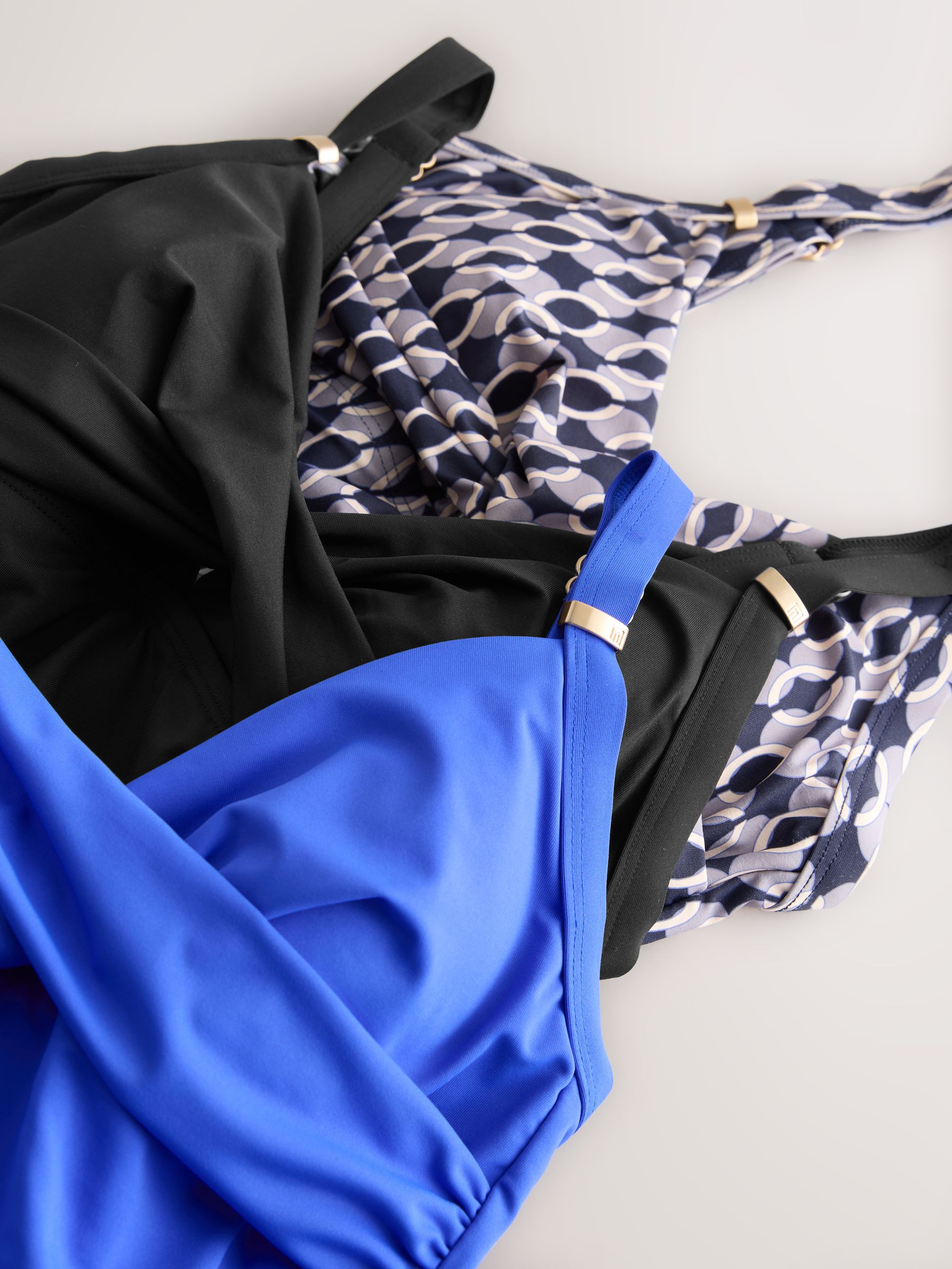 Buy Blue/Black Tummy Control Swimsuits 3 Pack from Next USA