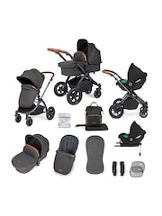Ickle Bubba 12 Piece Charcoal Grey Stomp Luxe Travel System with iSize Cirrus Car Seat - Image 1 of 4