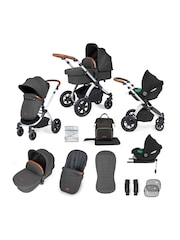 Ickle Bubba 12 Piece Charcoal Grey Stomp Luxe Travel System with iSize Cirrus Car Seat - Image 1 of 5