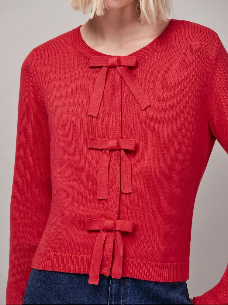 Ro&Zo Red Front Knit Cardigan With Cashmere - Image 5 of 5