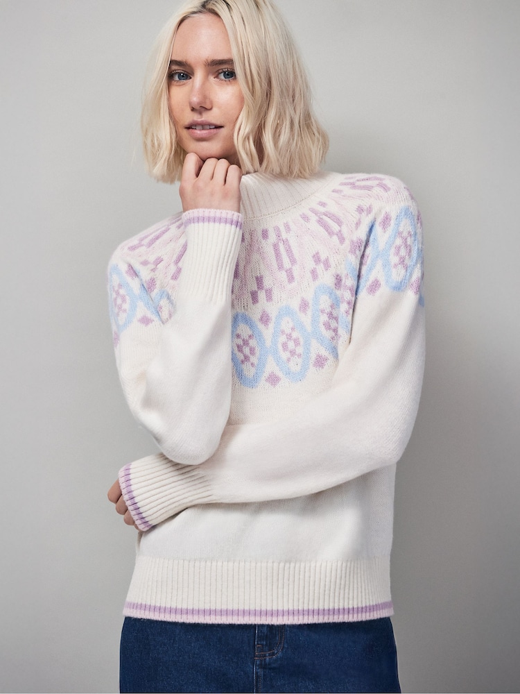 Ro&Zo Cream Fairisle Pattern Knit Jumper - Image 1 of 4