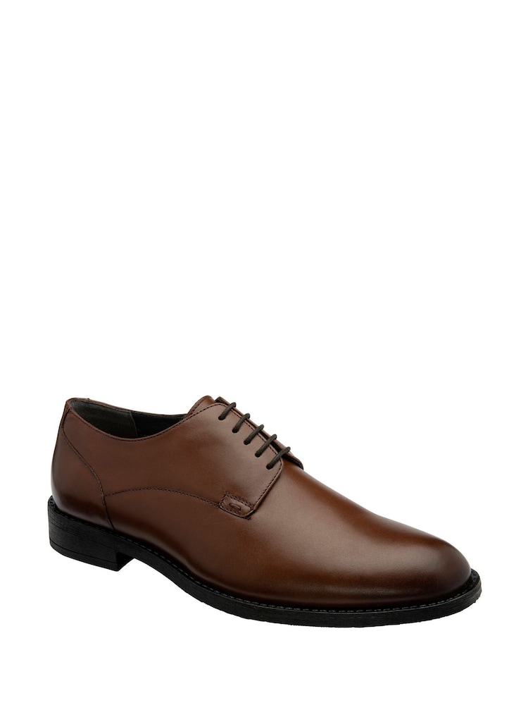Frank Wright Brown Leather Lace-Up Derby Shoes - Image 1 of 4 Frank Wright Brown Leather Lace-Up Derby Shoes - Image 1 of 4