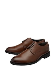 Frank Wright Brown Leather Lace-Up Derby Shoes - Image 2 of 4