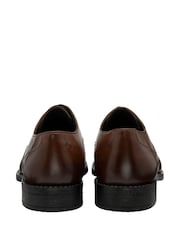 Frank Wright Brown Leather Lace-Up Derby Shoes - Image 3 of 4