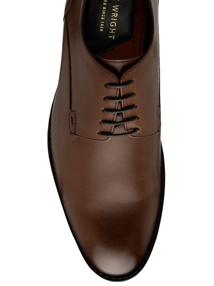 Frank Wright Brown Leather Lace-Up Derby Shoes - Image 4 of 4 Frank Wright Brown Leather Lace-Up Derby Shoes - Image 4 of 4