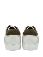 Frank Wright Off White Leather And Suede Lace-Up Trainers - Image 3 of 4