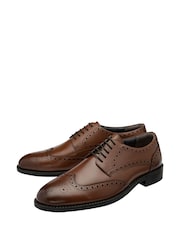 Frank Wright Brown Leather Lace-Up Brogue Shoes - Image 2 of 4